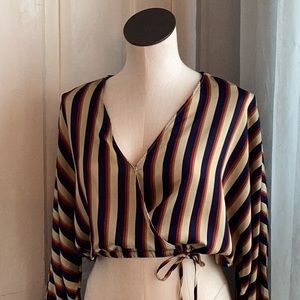Vintage Y2K Striped Forever 21 Crop Top